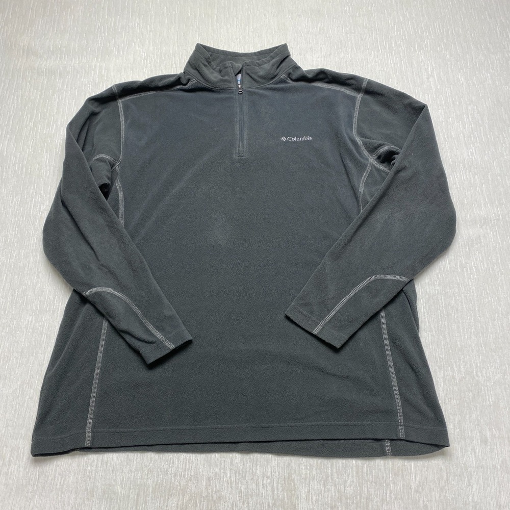 Columbia Half Zip Fleece Jacket Men 2XL Gray Klamath Range Outdoors Active Hike